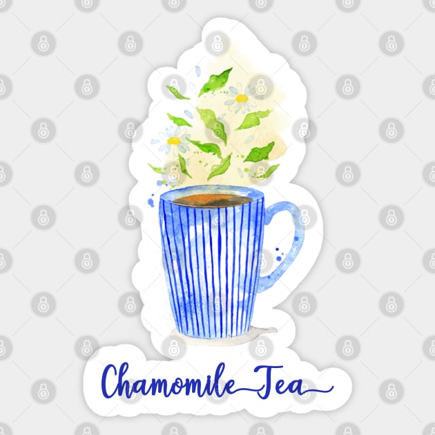 Chamomile Tea In Mug Sticker by susannefloe